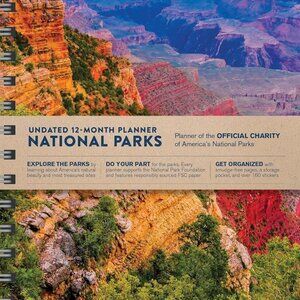 NWT National Park Foundation 12 Month Undated Weekly Planner Calendar Organizer